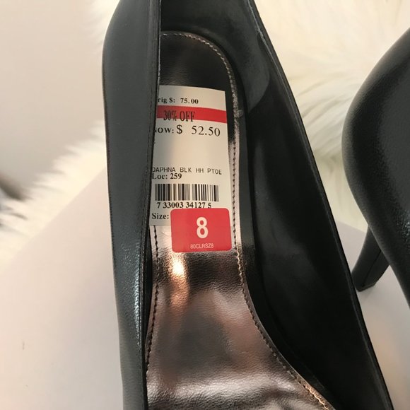 🌸Alfani Womens Black Daphna Peep Toe Black Bow Heel - Picture 2 of 7